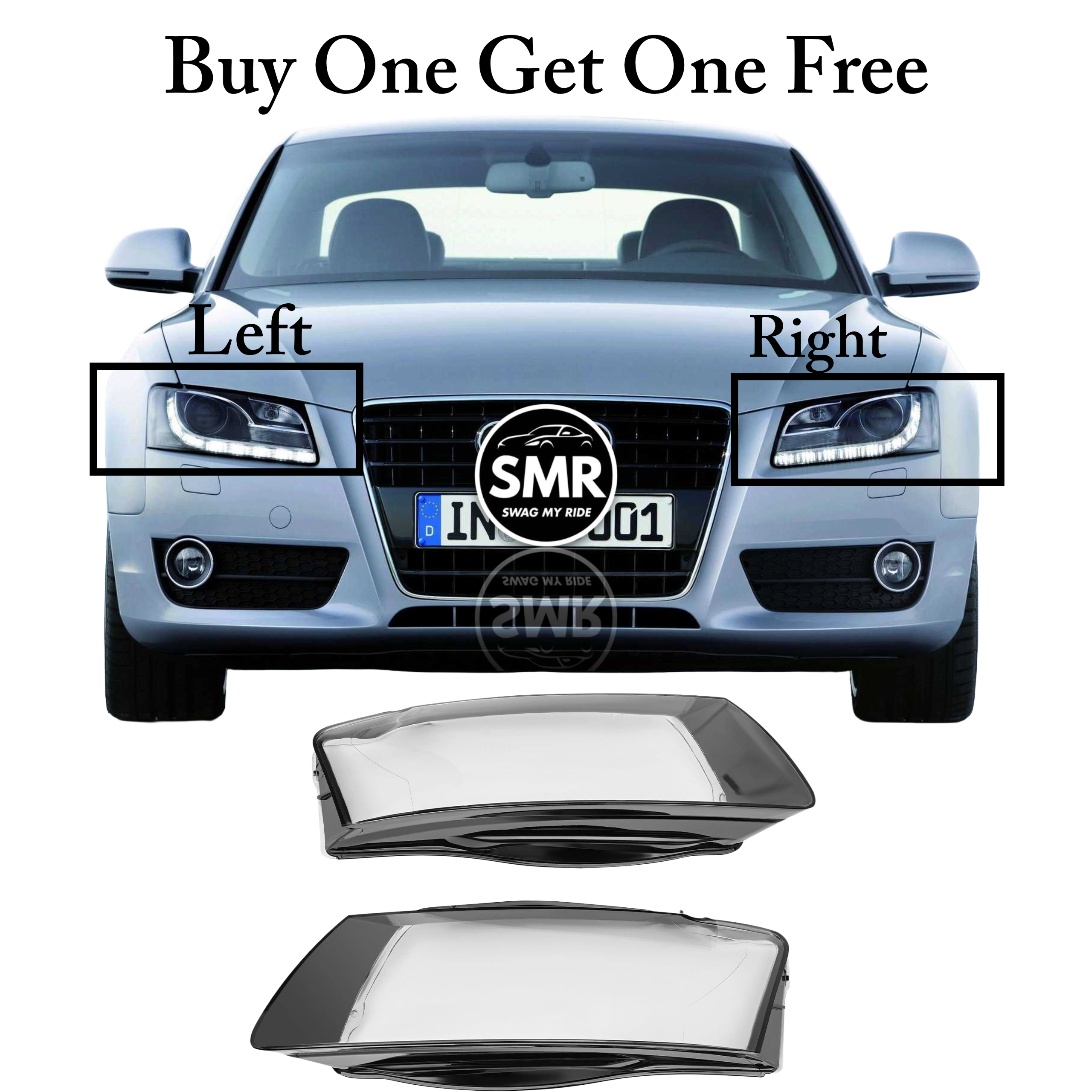 Audi A5 (2008-2012) Headlight Lens Cover Left Hand Side- Buy One Get The Right Hand Side Free